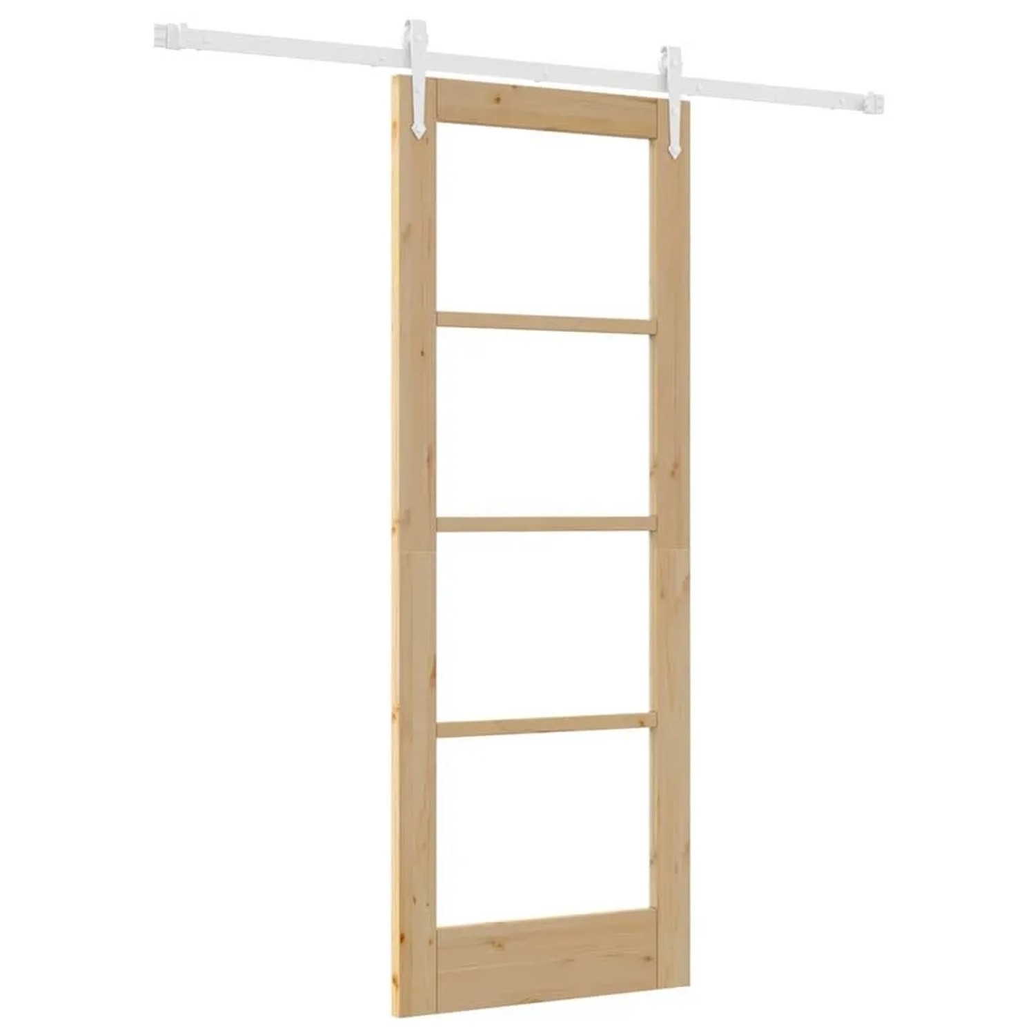 vidaXL Schiebetür Natur 73,5 x 198,5 cm Massivholz Kiefer und Glas 3332351