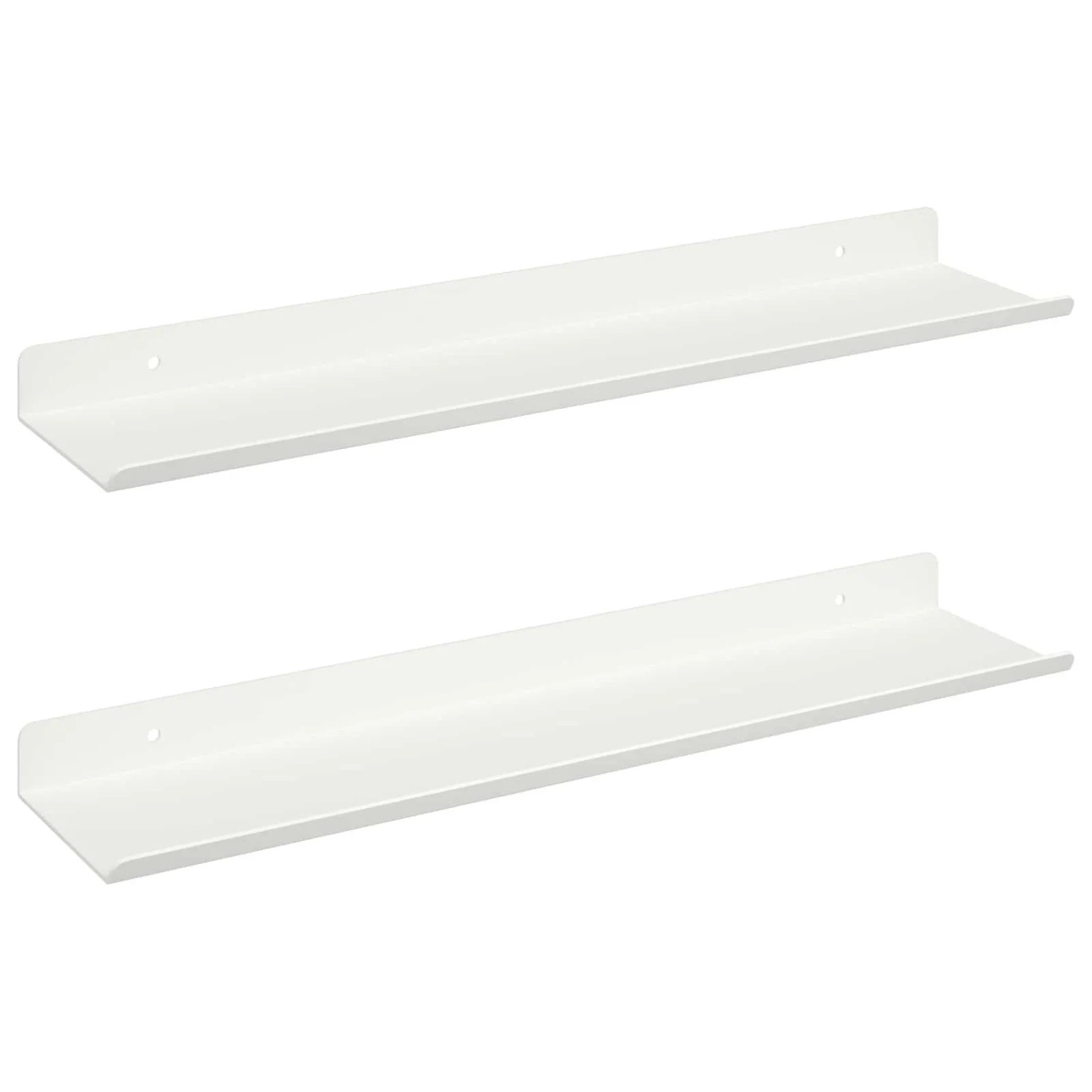 vidaXL Schwebendes Regal Wandmontiert 2 Stk Weiß 40 x 9 x 2,5 cm Stahl 8003958