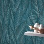 Erismann Vliestapete Martinique Retreat blau mit Blätterstruktur