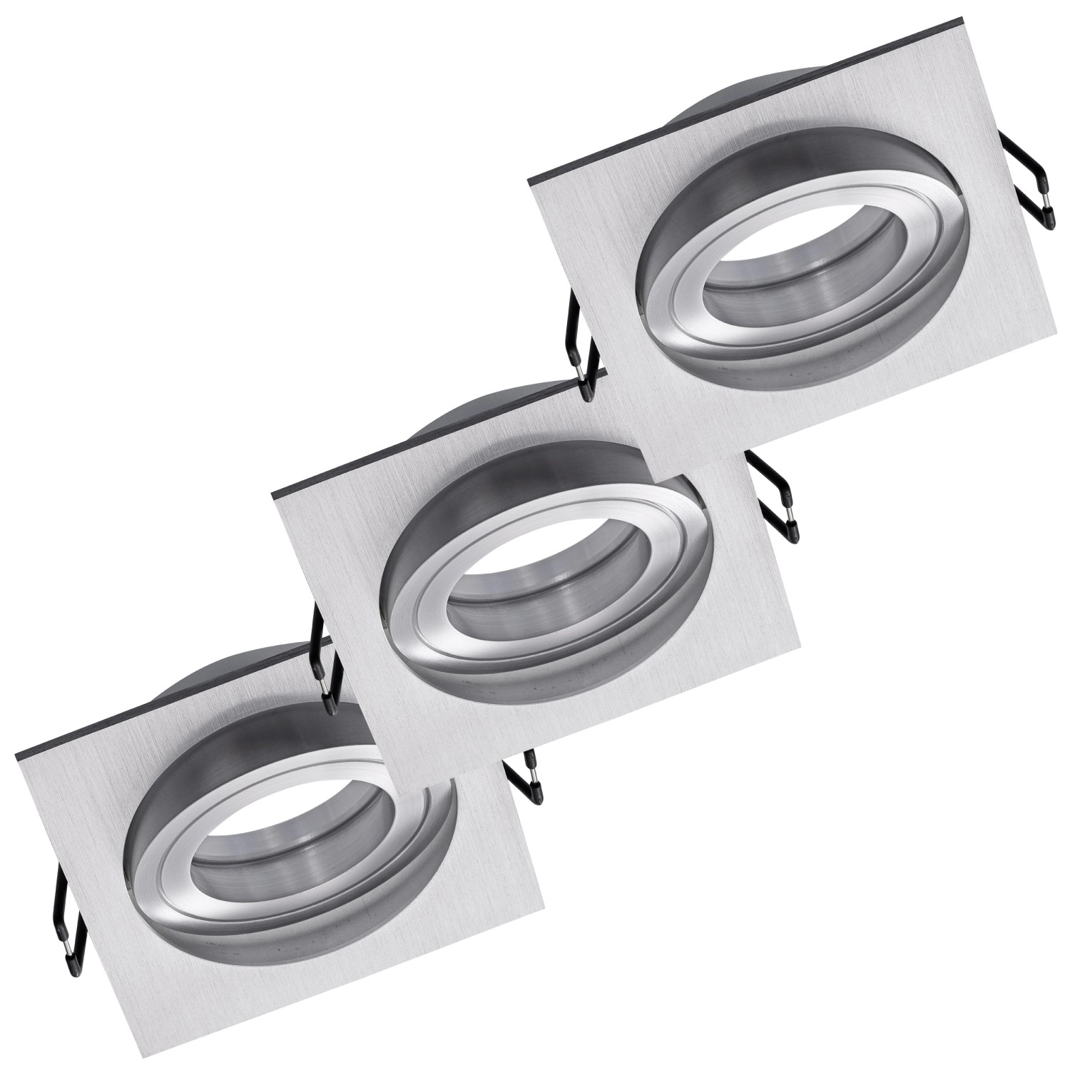 Oktaplex 3er Set Deckeneinbaustrahler Aluminium Lyon Schwenkbar für LED-Mod günstig online kaufen