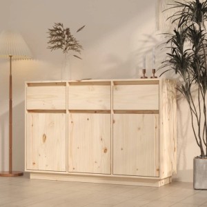 vidaXL Sideboard 110x34x75 cm Massivholz Kiefer 813814