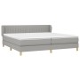 Hellgraues vidaXL Boxspringbett 200x200 cm mit Matratze und Stoffbezug.