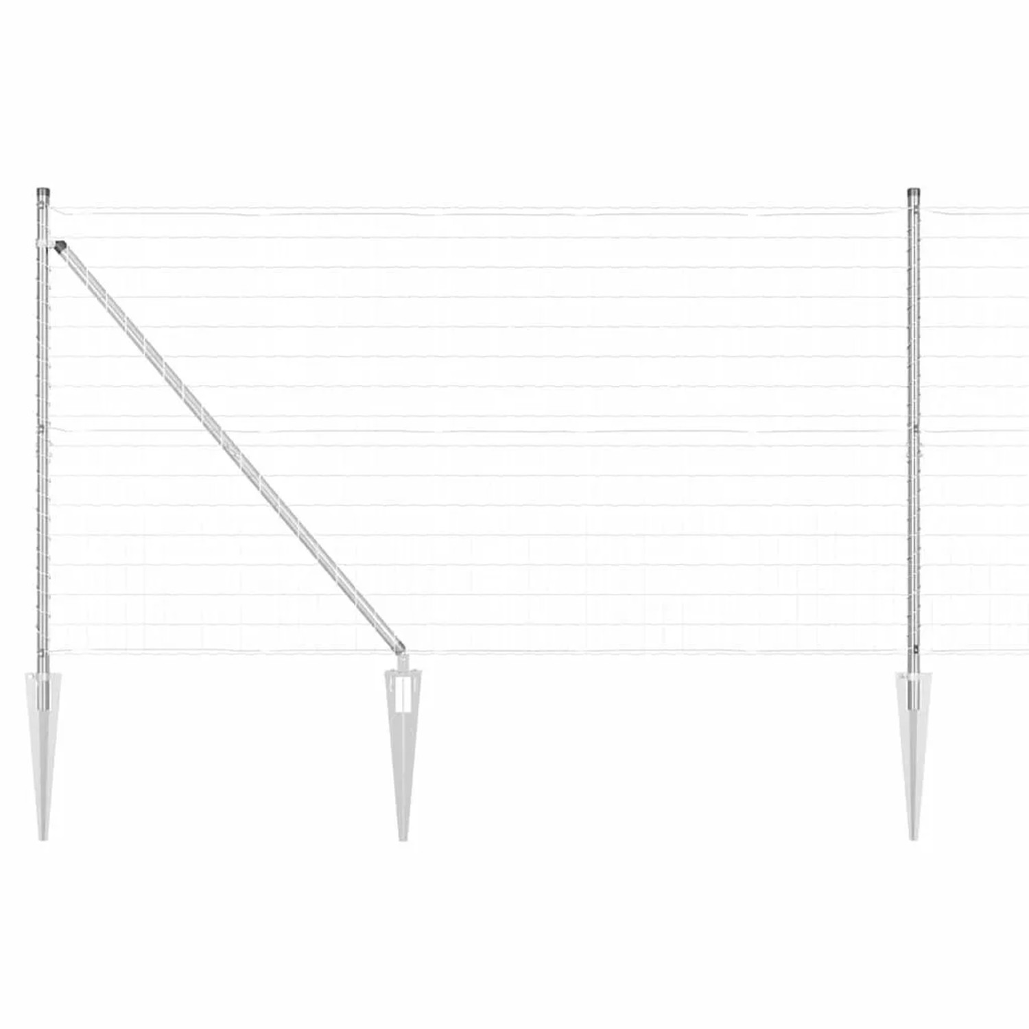 vidaXL Zaun mit Pfosten Silber 1,4 x 10 m Stahl 3350729 günstig online kaufen