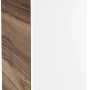 Fackelmann Hängeschrank Verona, 30 cm, Nussbaum/Weiß Hochglanz, Badmöbel zur Wandmontage.