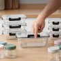 Relaxdays Frischhaltedosen und Einmachgläser Glas Kunststoff Transparent Luftdicht Mikrowellengeeignet Gefriergeeignet 18er Set 1040 ml_3