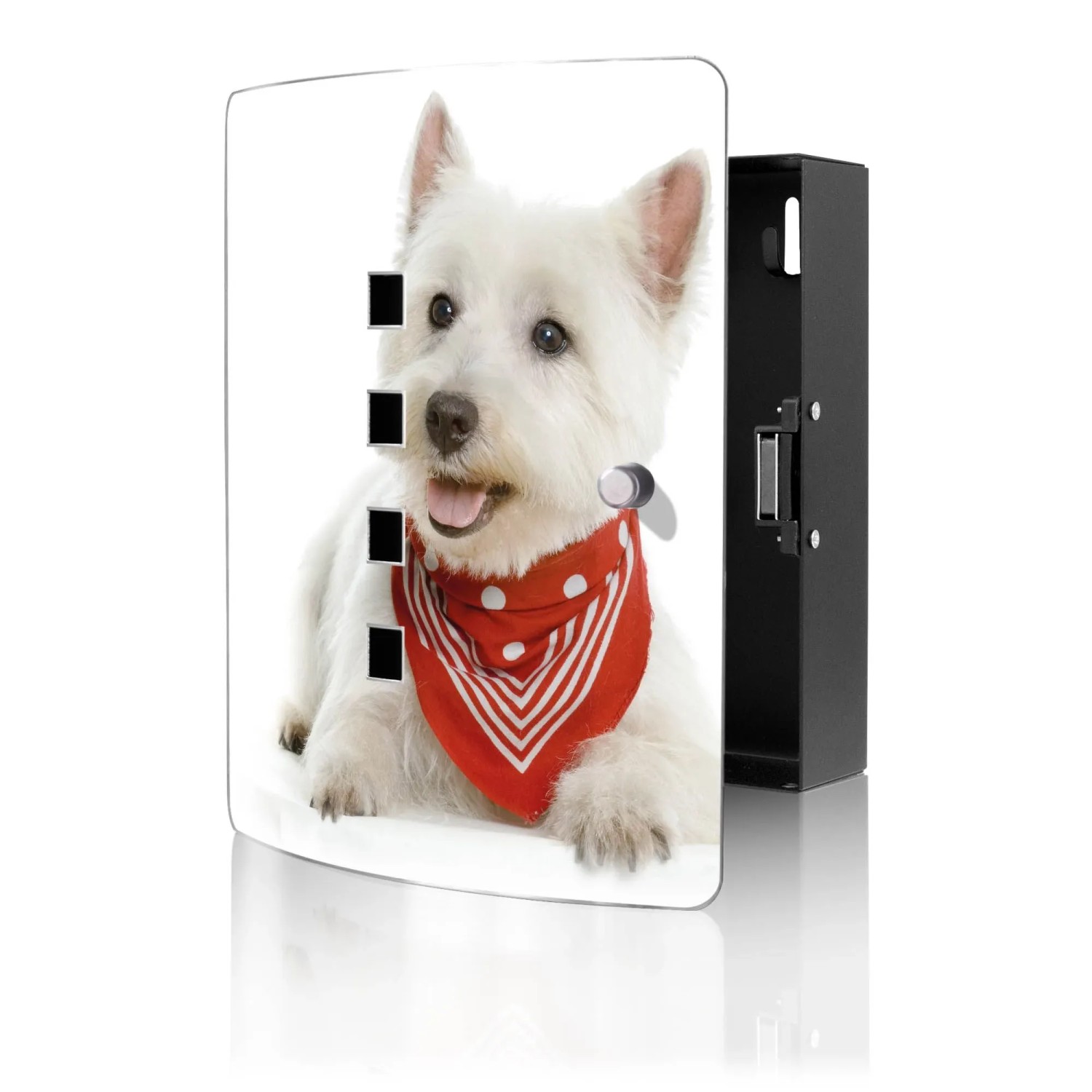Banjado Design Schlüsselkasten Aus Edelstahl Für 10 Schlüssel 24x21,5x7cm Mit Magnetverschluss Motiv Westie