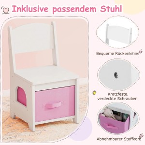 Costway Kinder Schminktisch mit Led Spiegelschrank Incl. Zubehör Weiß