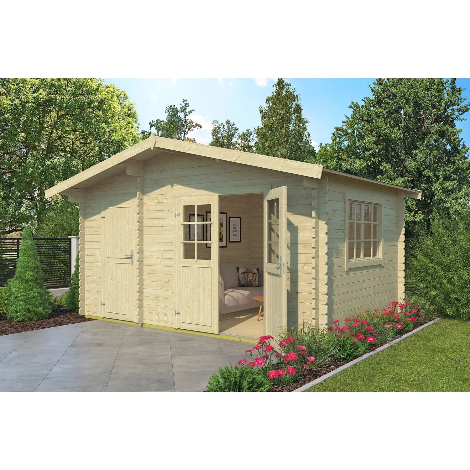Lasita Gartenhaus Keila 34 Natur/Unbehandelt 425 cm x 280 cm