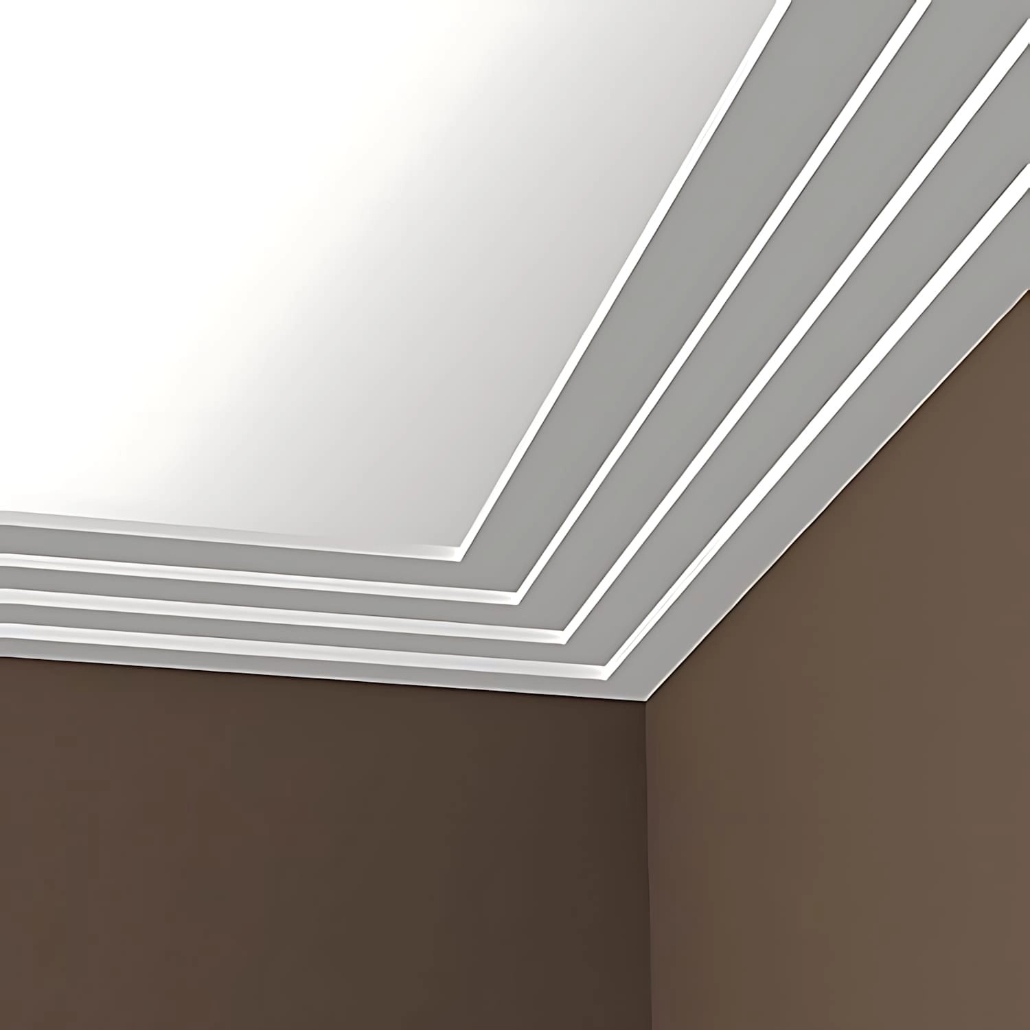 PROFHOME Eckleisten Set, 6 weiße Stuckleisten (12m) als Zubehör für Paneele.