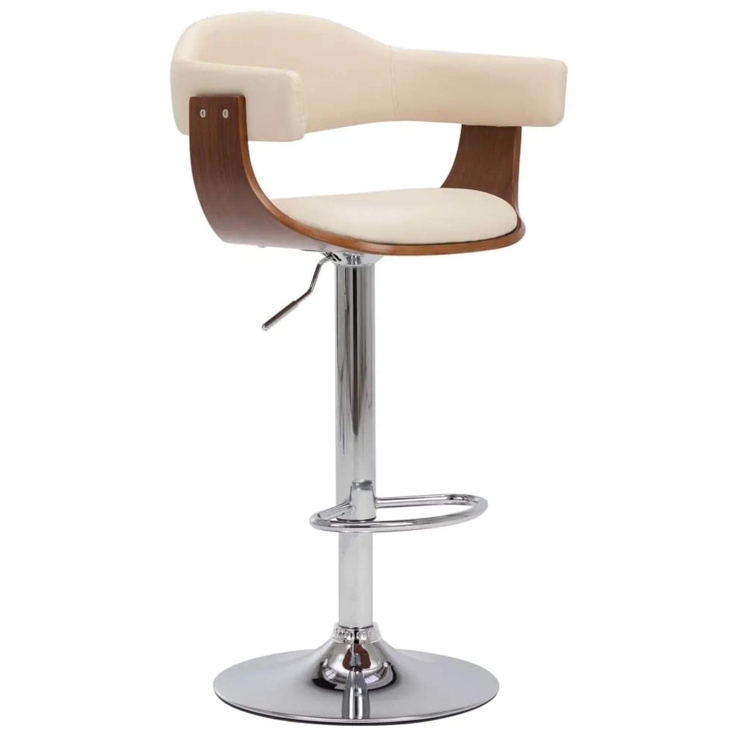 vidaXL Barhocker 2 Stk Creme Bugholz und Kunstleder 283114