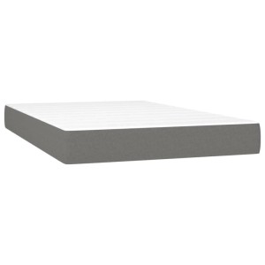 Boxspringbett Matratze, dunkelgrau, 120x200 cm. Stoffbezug, weiße Liegefläche.