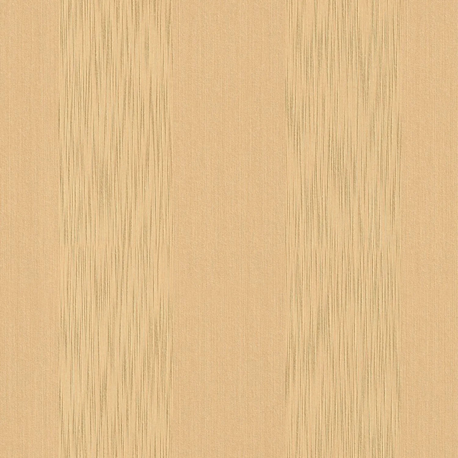 Strukturierte, gelbe Textil Tapete mit Streifenmuster von PROFHOME.