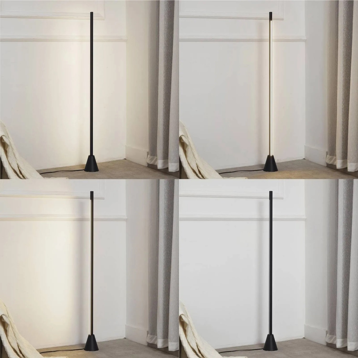 Lucande LED Stehlampe Linija 10030785 Dimmbar Modern in Schwarz aus Aluminium 1-flammig Wohnzimmerleuchte_4