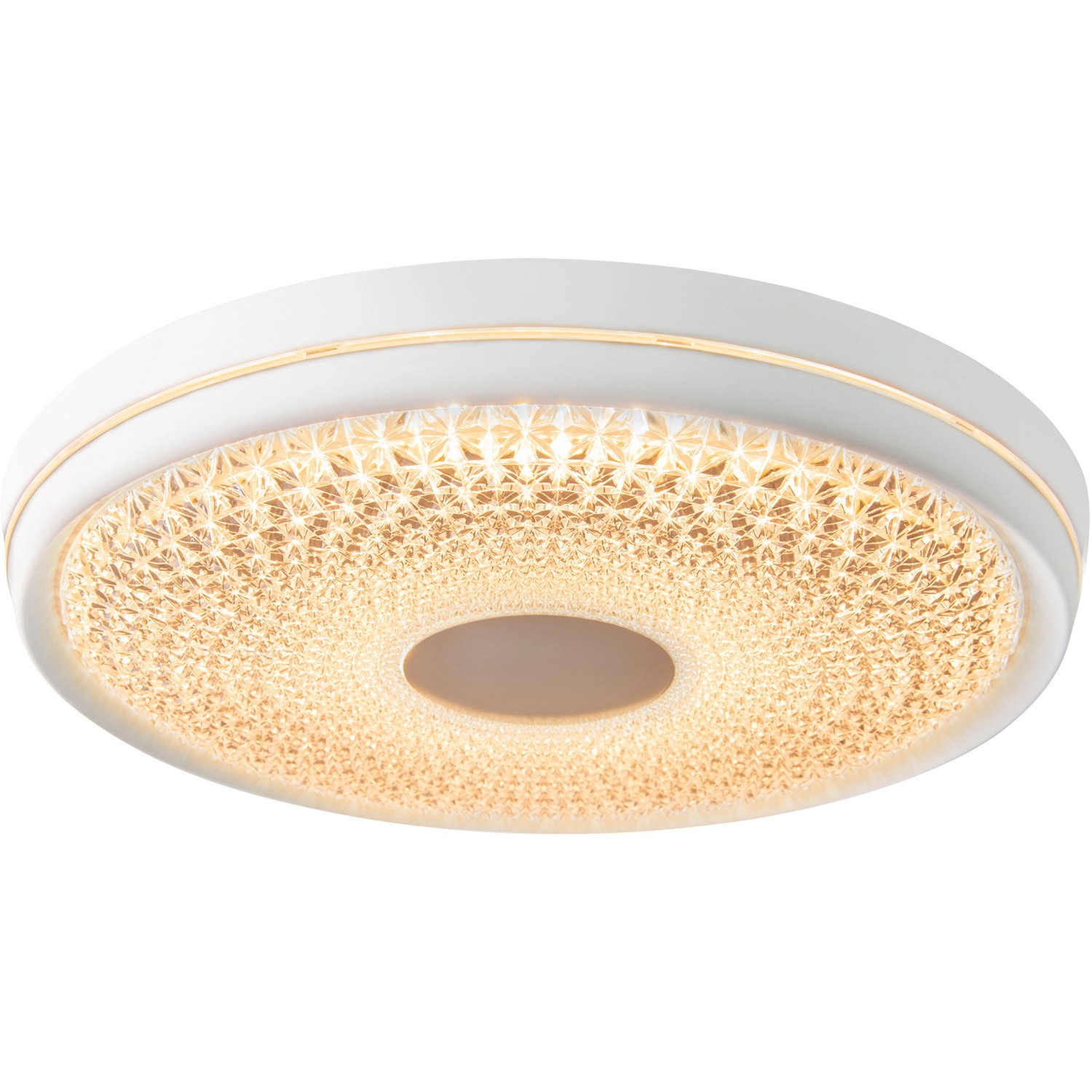 Weiße LED-Deckenleuchte Boise (51 cm) von Näve mit dekorativem Lichtmuster.