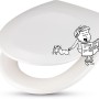 Weißer baliv WC-Sitz Abuna aus Duroplast mit witziger Comic-Zeichnung.