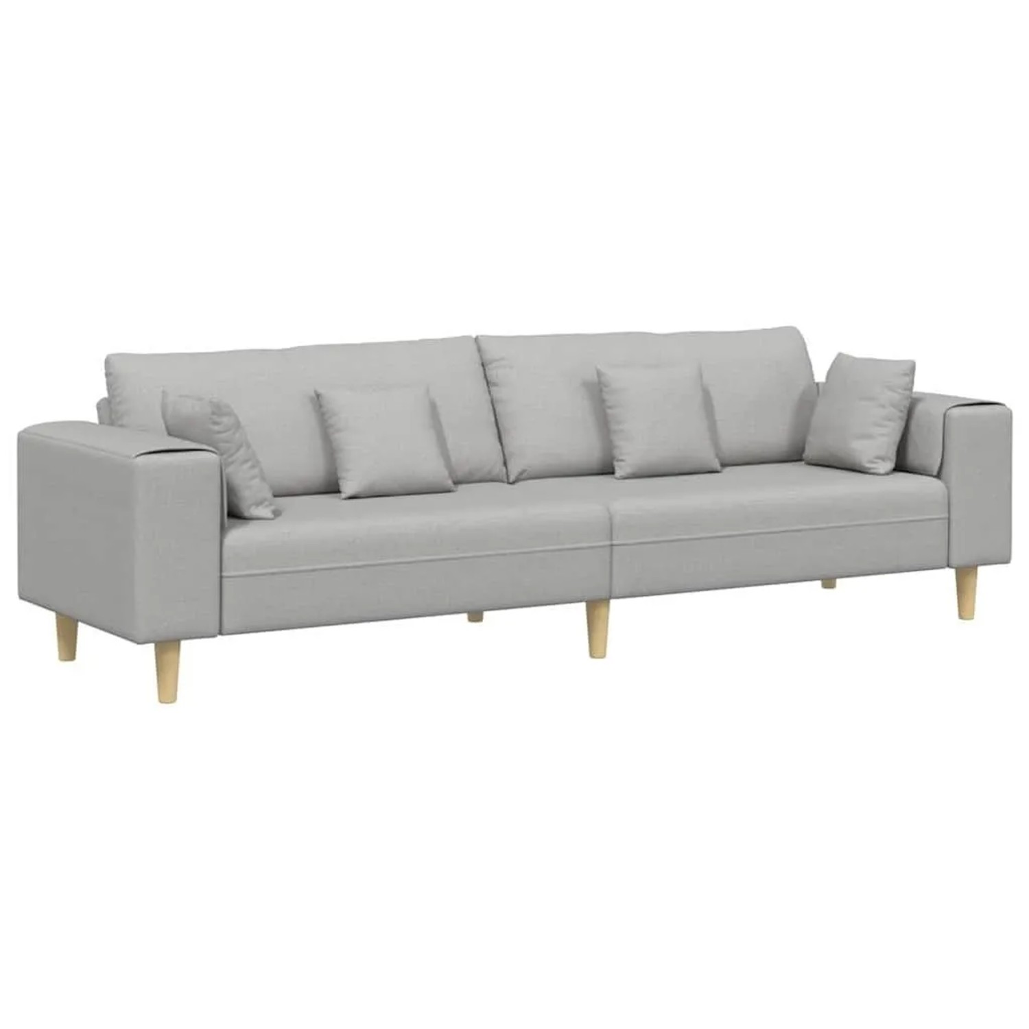 vidaXL Sofa mit Kissen Wolkengrau 250 x 77 x 76 cm Stoff 3335151