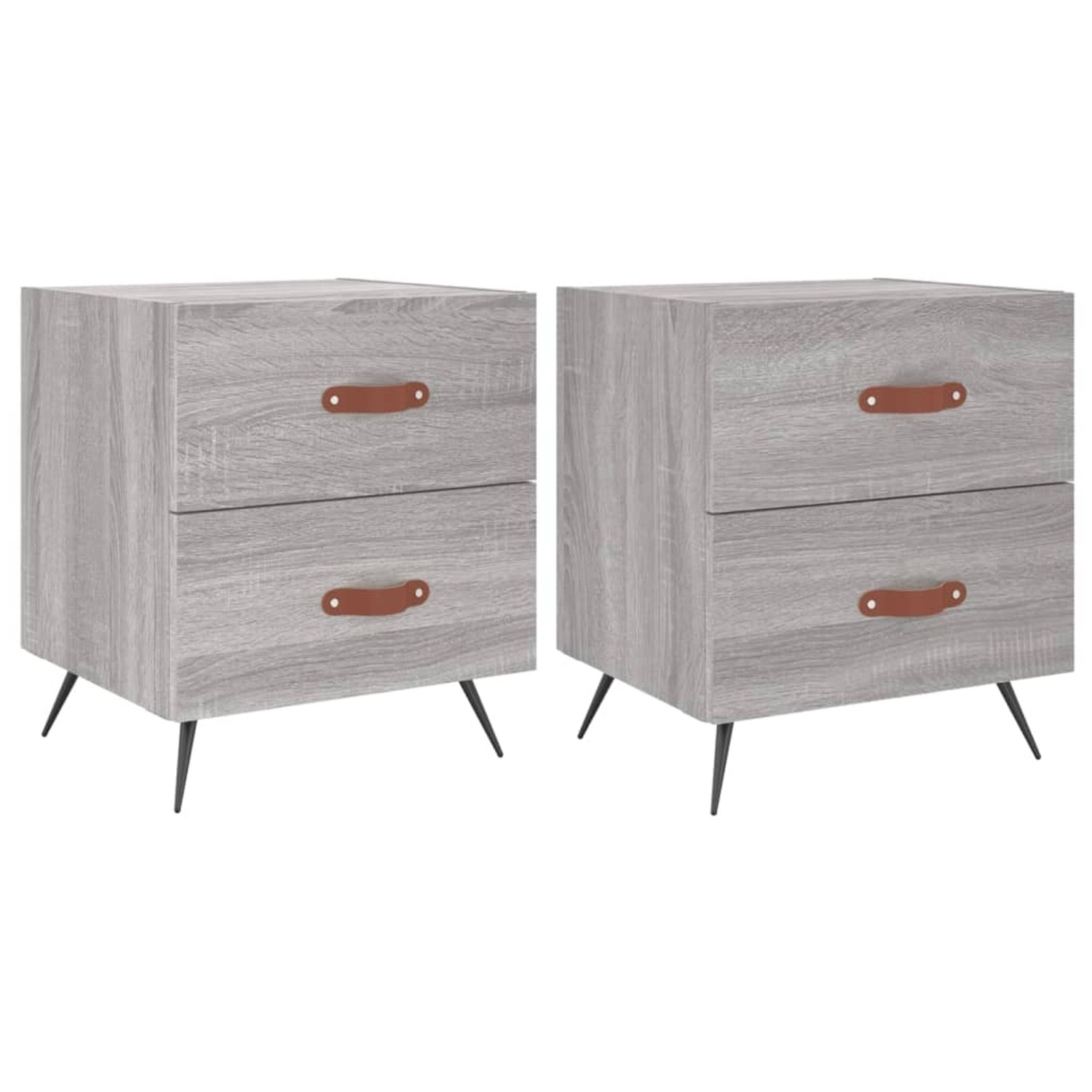 vidaXL Nachttische 2 Stk Grau Sonoma 40x35x47,5 cm Holzwerkstoff Modell 16 günstig online kaufen