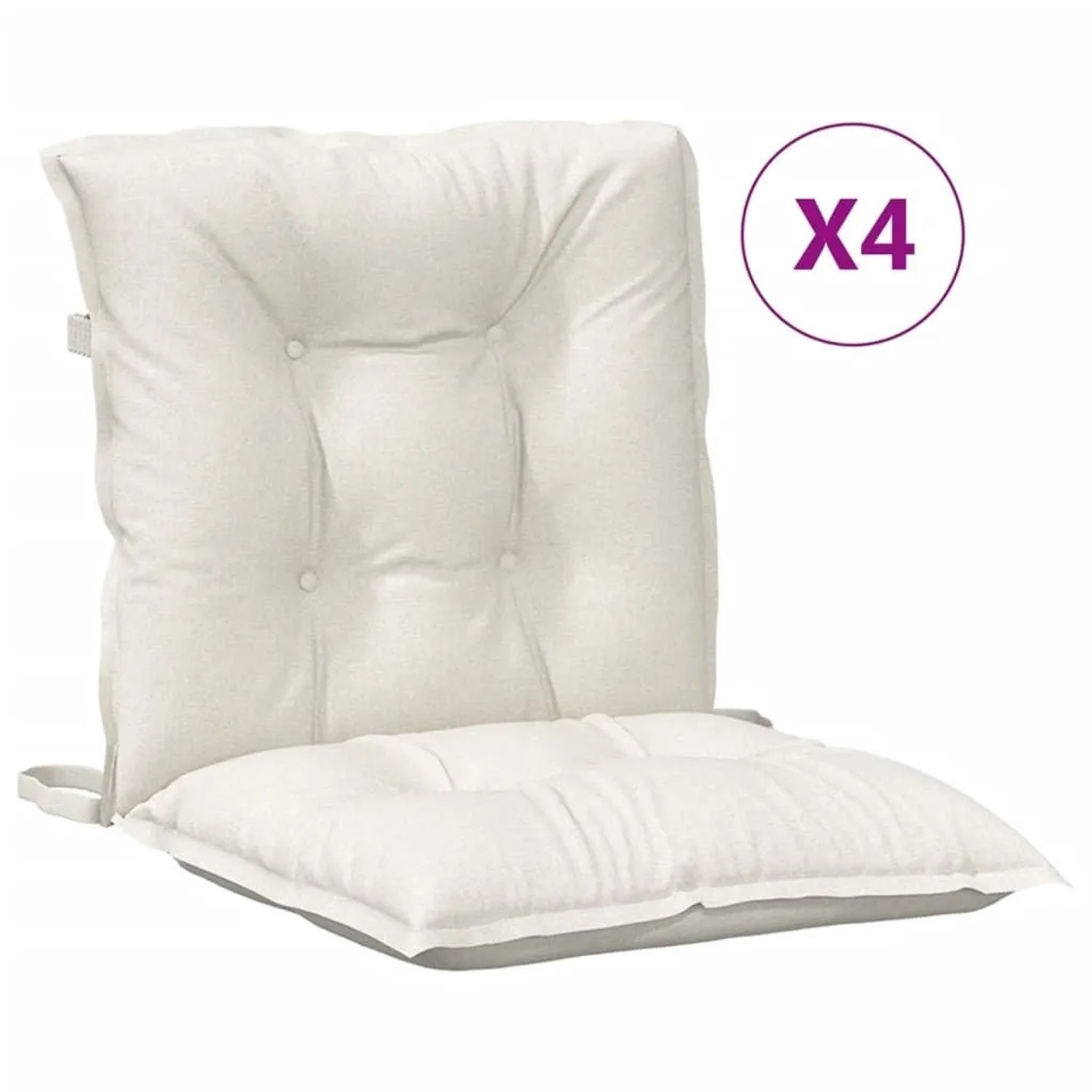 vidaXL Niedriglehner-Auflagen 4 Stk Melange Creme 100x50x7 cm Stoff 4002386