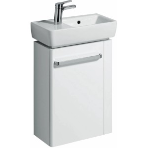 Geberit Renova Compact Handwaschbecken, 50 cm, weiß, Hahnloch links, mit Unterschrank.