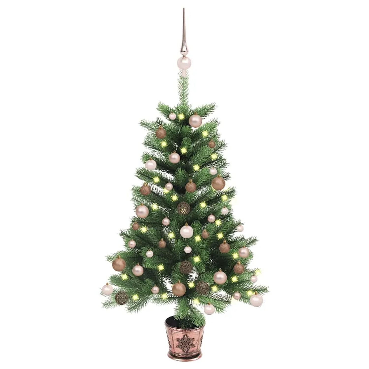 vidaXL Künstlicher Weihnachtsbaum mit Beleuchtung & Kugeln 65 cm Grün 3077637
