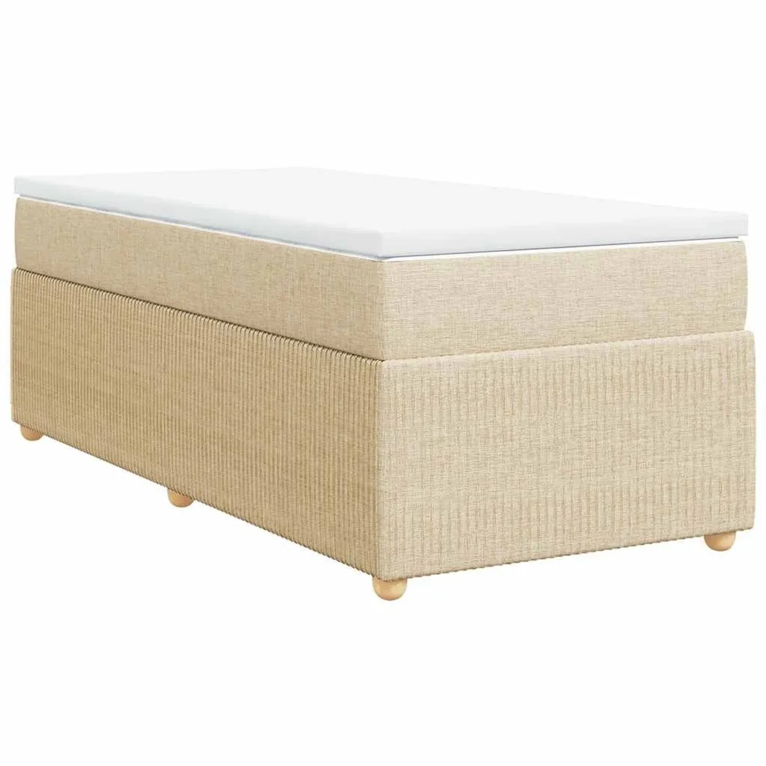vidaXL Boxspringbett mit Matratze Creme 90x200 cm Stoff 3285544 günstig online kaufen