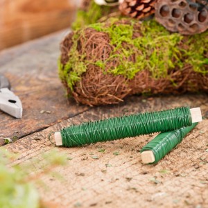 Windhager Gartendraht, 50 m, grün, auf Holzspule, Zubehör für Hochbeete.