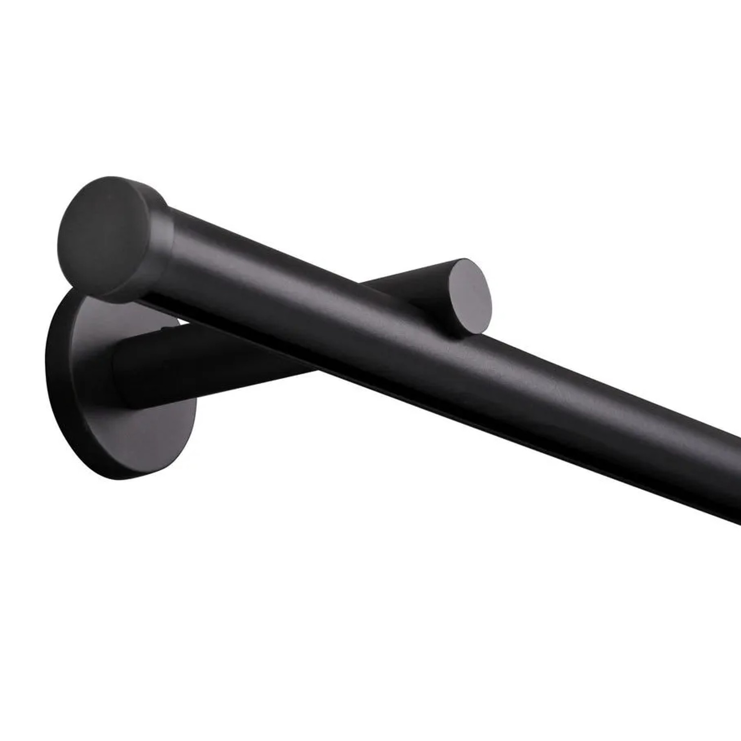 Deco-Raum Gardinenstange Innenlauf nach Maß 1-Lauf Kappe Ø 20mm Schwarz 420cm
