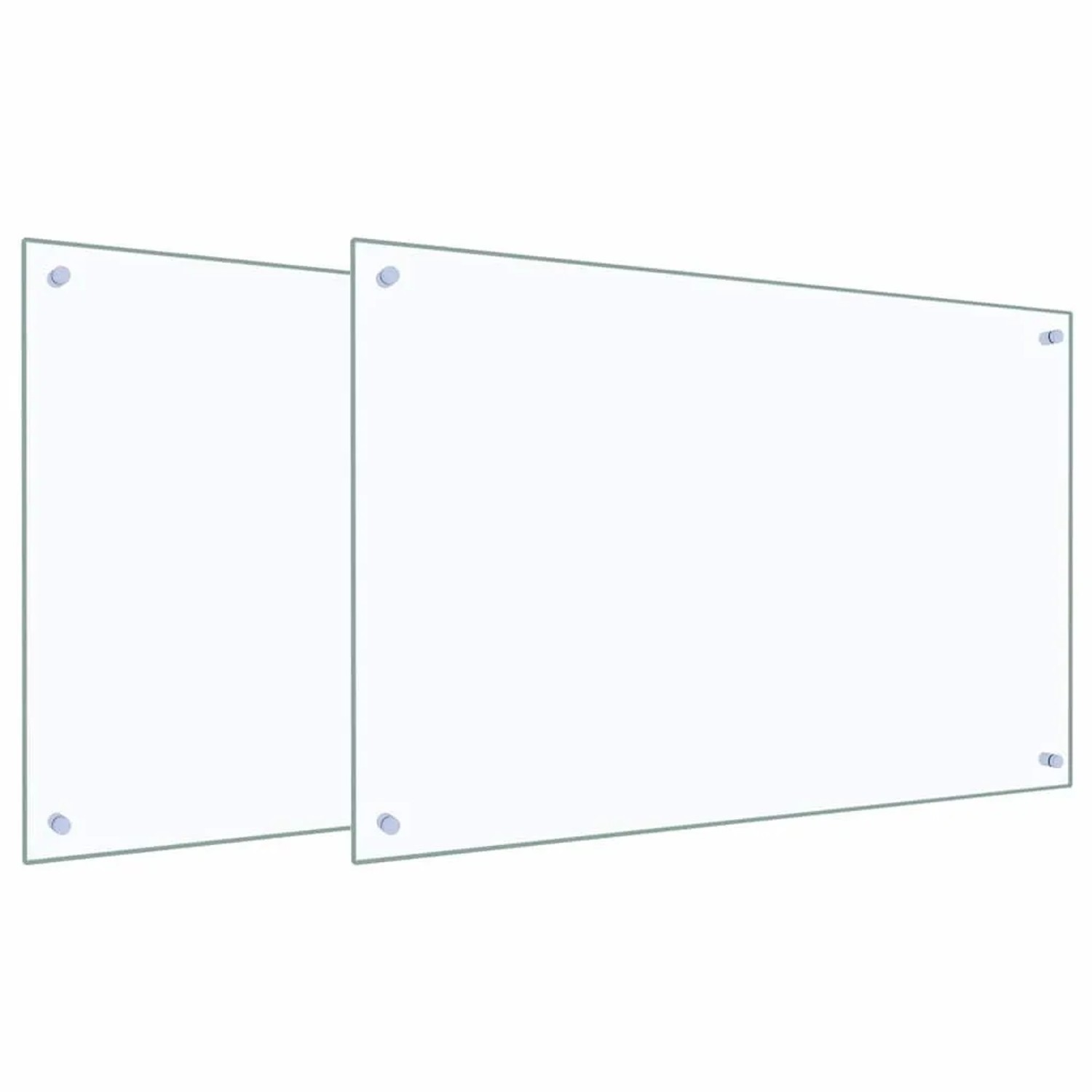 vidaXL Küchenrückwand 2 pcs Transparent 90 x 60 cm Gehärtetes Glas 3415430