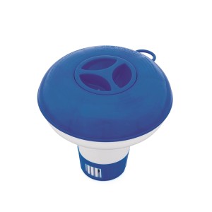 Bestway Pool Dosierschwimmer für Chemikalien-Tabletten bis 20g, blau-weiß.