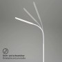 Weiße, schwenkbare Brilo LED Stehleuchte Pivaz mit Touchdimmer für flexible Beleuchtung.