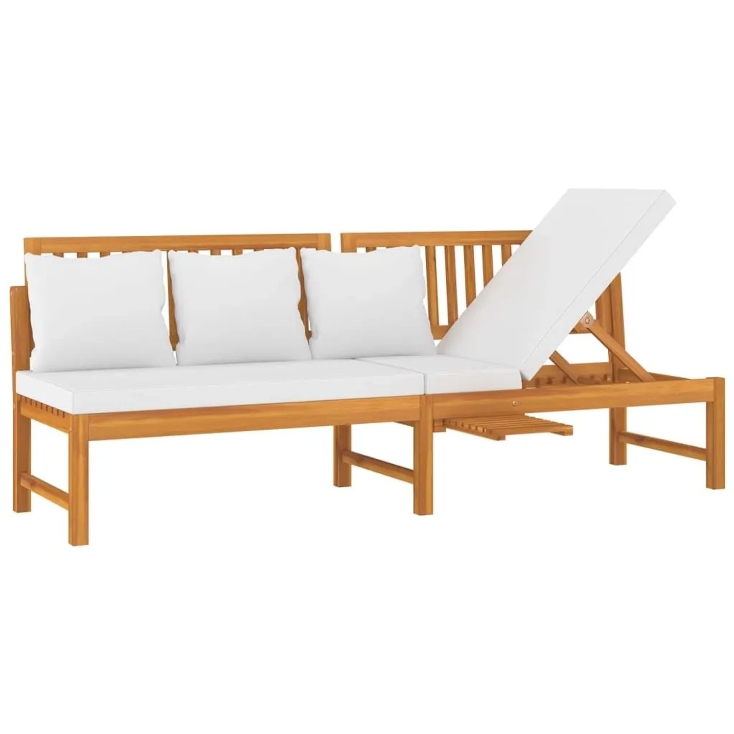 vidaxL Tagesbett mit Cremeweißen Kissen 200x60x75 cm Massivholz Akazie 312144