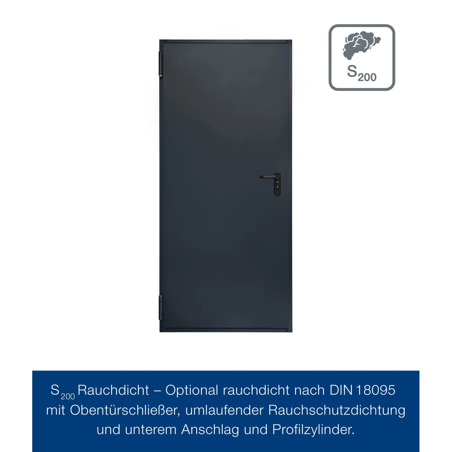 Anthrazitgraue Hörmann Mehrzwecktür H8-5, Stahltür für Keller und Innenräume.