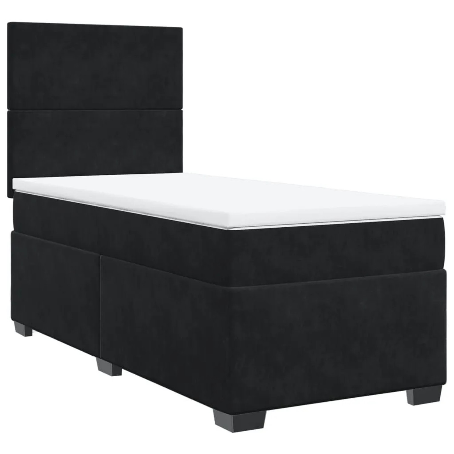 vidaXL Boxspringbett mit Matratze Schwarz 90x200 cm Samt 3290806 günstig online kaufen