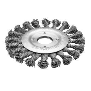 LUX Stahl-Scheibenbürste Ø 115 mm für Winkelschleifer, gezopfte Borsten.