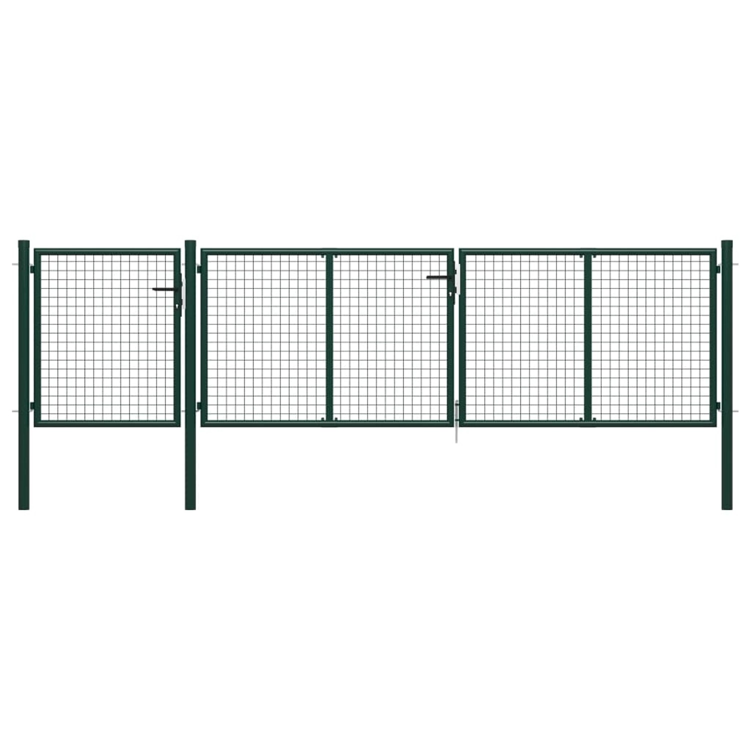 vidaXL Gartentor Stahl 400 x 100 cm Grün 144311 günstig online kaufen