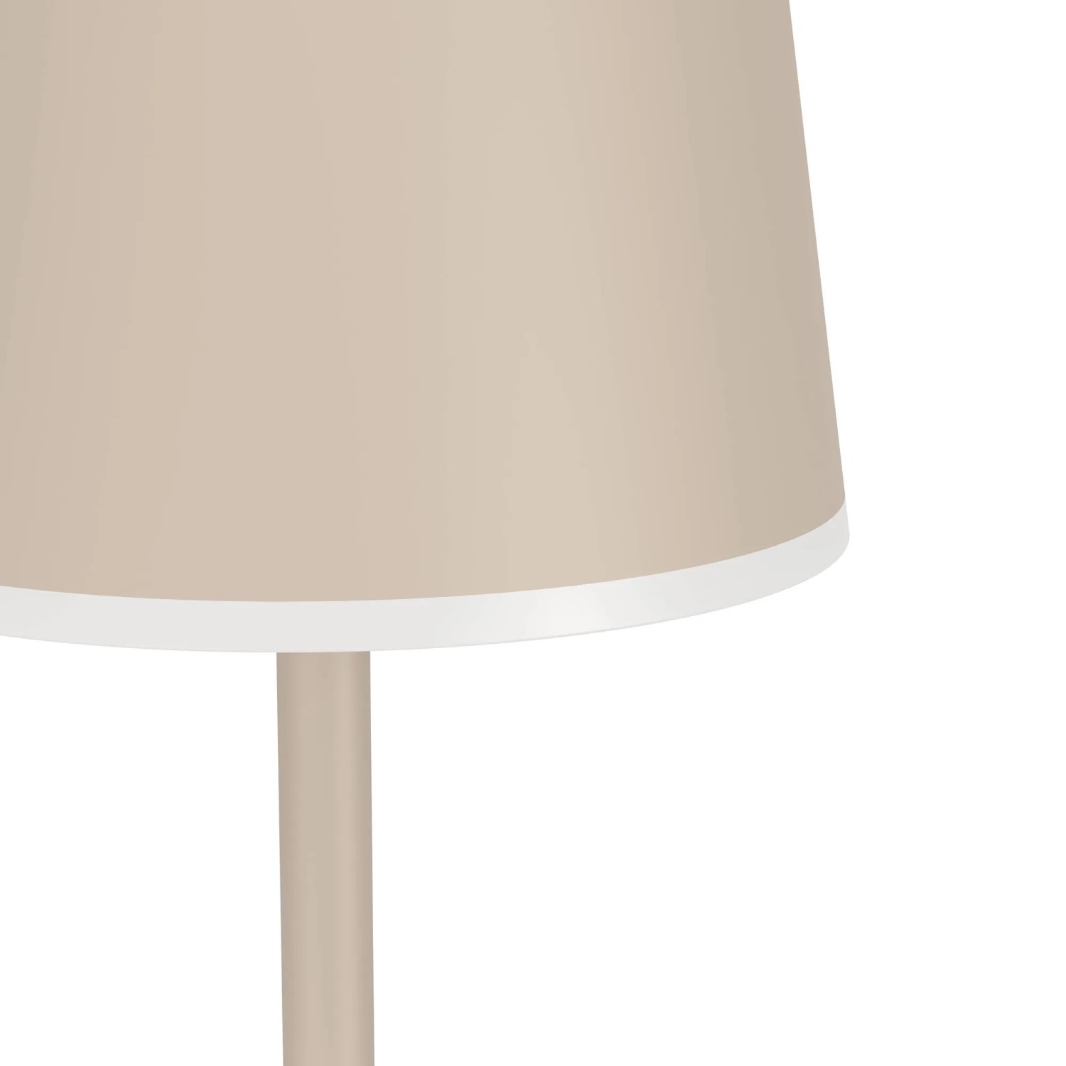 Detailaufnahme: Sandfarbene EGLO LED Akku Stehlampe MANNERA-L mit Touchdimmer.