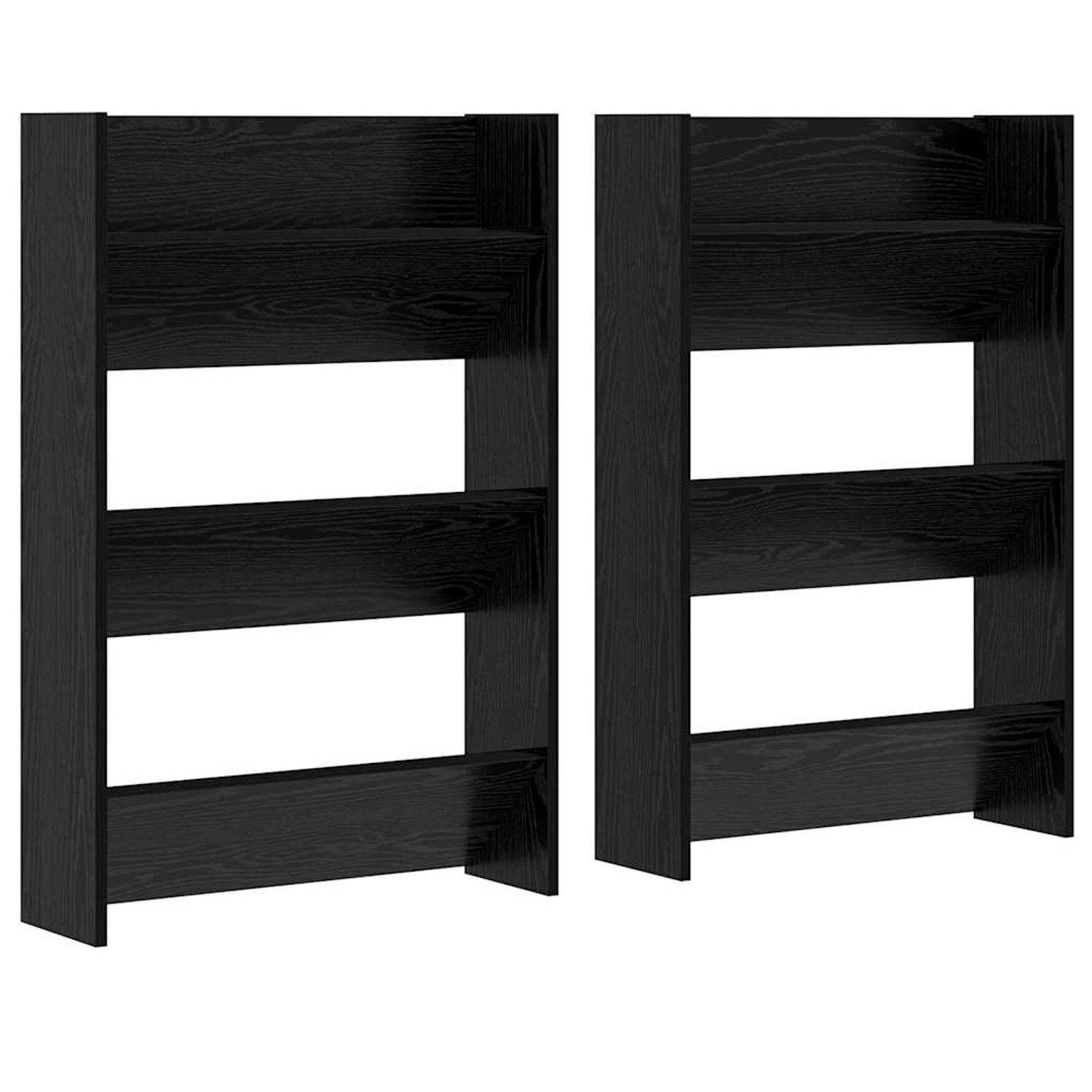 vidaXL Wandschuhschränke mit Regal Schwarz Eichen-Optik Holzwerkstoff 87515 günstig online kaufen