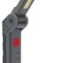 Klappbare LED Arbeitsleuchte in Schwarz-Grau, aufladbar, 300 Lumen für Werkstatt & Baustelle.