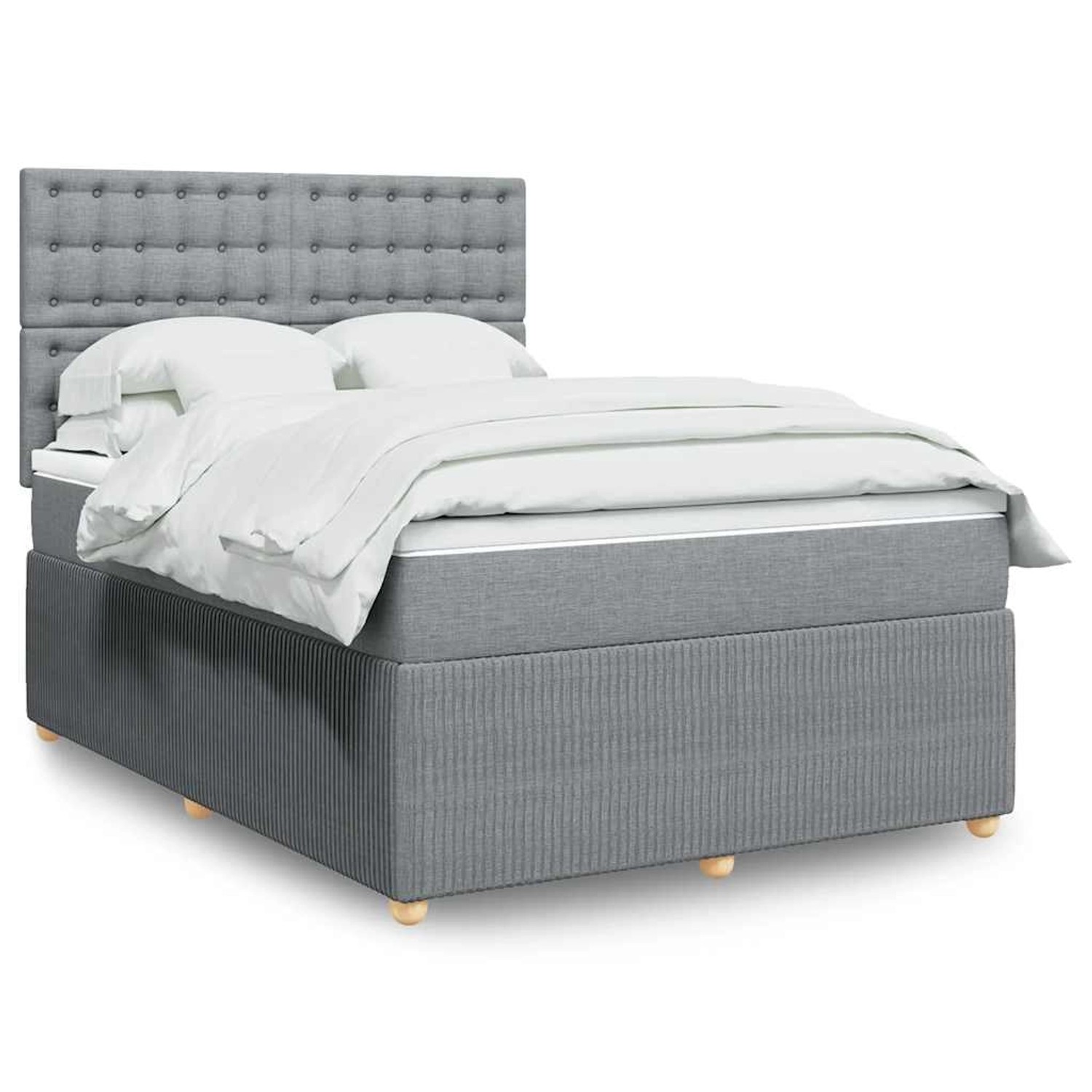 vidaXL Boxspringbett mit Matratze Hellgrau 140x190 cm Stoff 3294365 günstig online kaufen