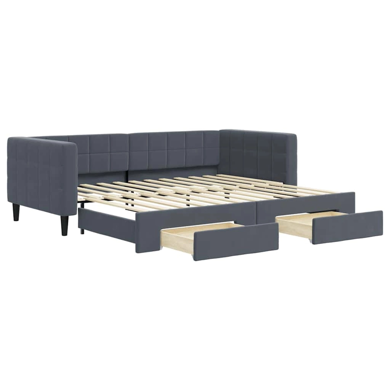 vidaXL Tagesbett Ausziehbar mit Schubladen Dunkelgrau 90x200 cm Samt 319674 günstig online kaufen