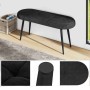 Schwarze Costway Sitzbank mit Kissen und Metallbeinen, 113 cm lang. Gepolsterte Bank für Schuhschrank oder Flur.