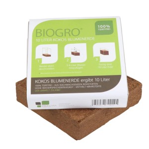 Proflora Biogro - torffreie Blumenerde im Quellbeutel 10 l (1 Ziegel x 10 l)