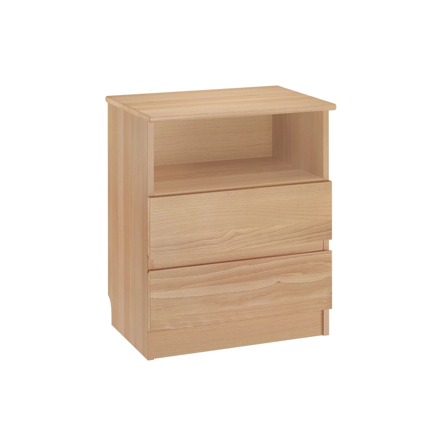Erst-Holz Nachttisch Schubladenkommode mit Zwei Auszügen Buche