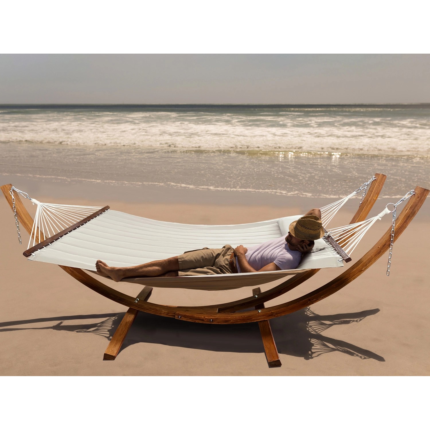 Axi Hängematte Hawaii Set mit Holzgestell Beige kaufen bei OBI