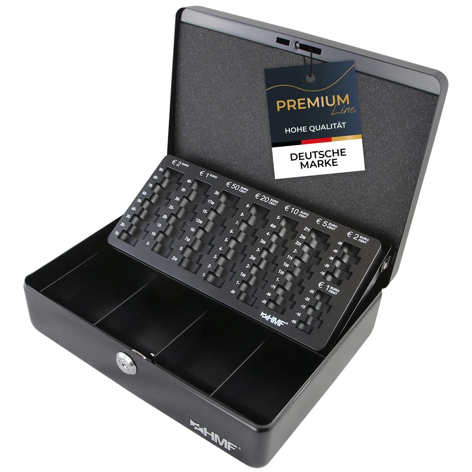HMF 10015-02 Geldkassette Münzzählbrett 30 x 24 x 9 cm Schwarz günstig online kaufen