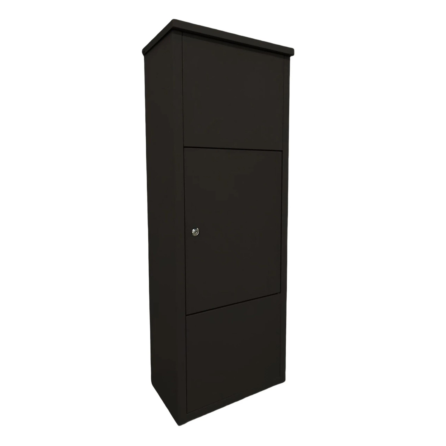 Relaxdays Paketbox Eisen Schwarz Abschließbar Mit 4 Schlüsseln 105 cm x 38 cm x 23 cm 11,9 kg
