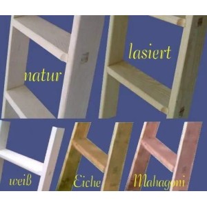 PROREGAL Holzleiter in verschiedenen Farben: Natur, lasiert, weiß, Eiche, Mahagoni. Stufenleiter für Haus und Garten.
