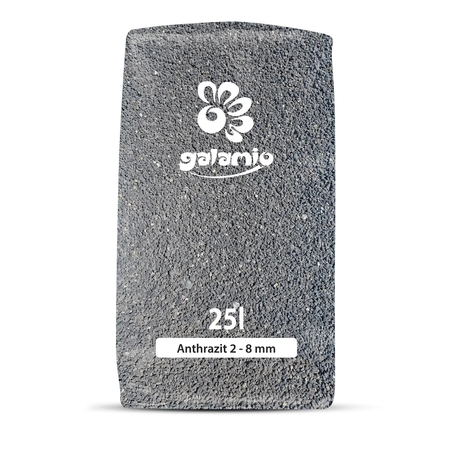 Palette Galamio Lavamulch Anthrazit, 2-8 mm, 12 Säcke à 25 kg. Dekormulch für den Garten.