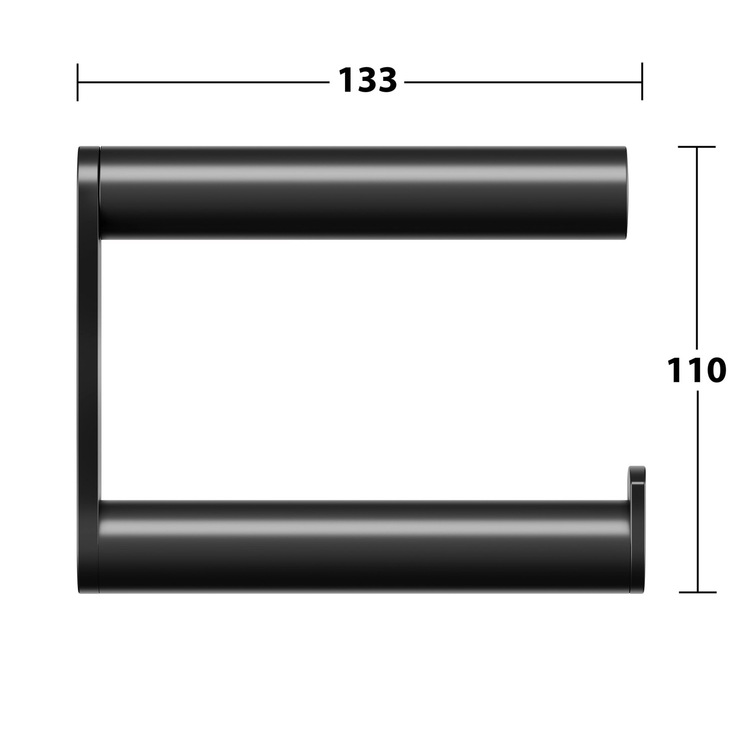 Keuco Plan Black Selection Toilettenpapierhalter, schwarz-matt, aus Metall, zur Wandmontage.