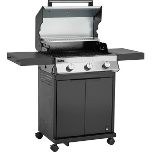 Jamestown Gasgrill Kane mit 3 Brennern, modularem Grillrostsystem und einklappbaren Seitentischen.